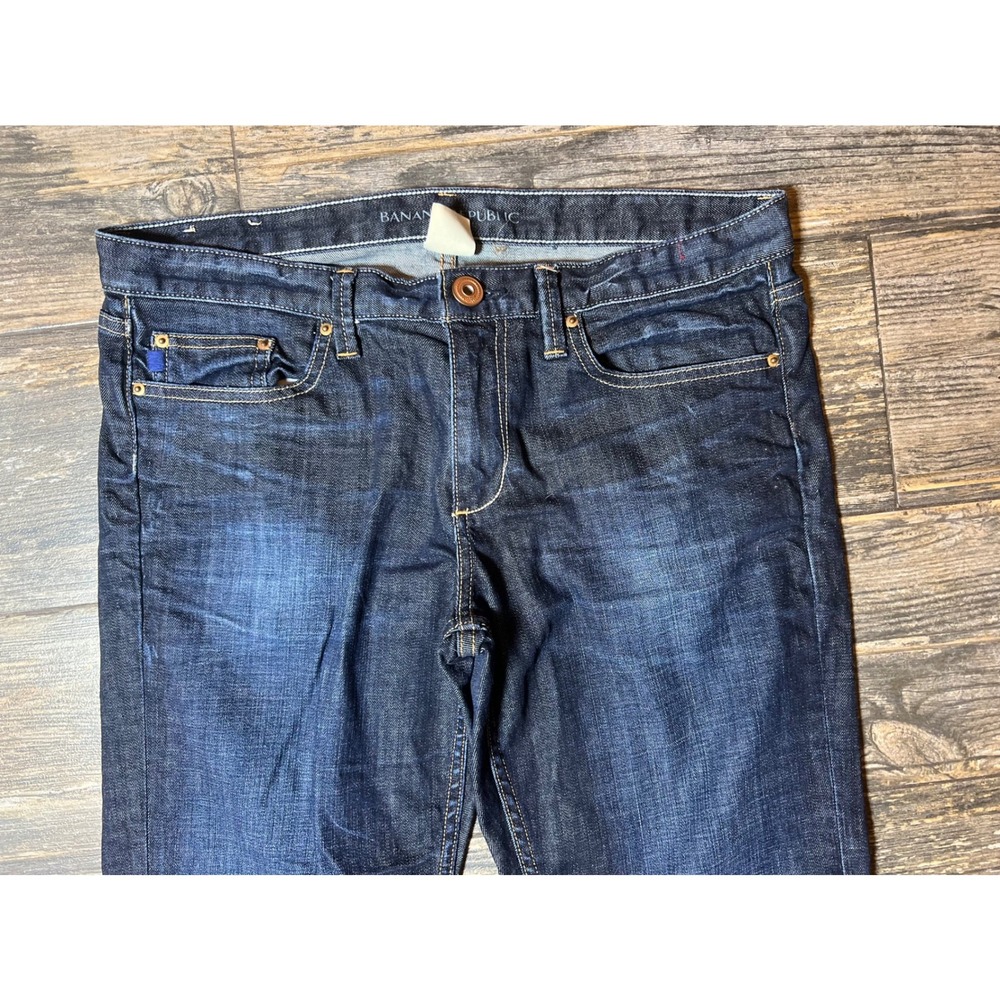 Banana Republic Mens Size 31 Straight Fit Dark Wash Denim‎ Jeans Preppy Rodeo - Picture 10 of 10